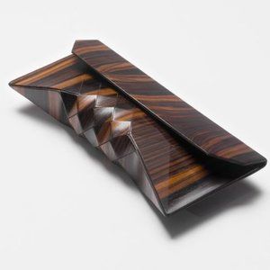 Tesler Mendelovitch Ebony Wood clutch